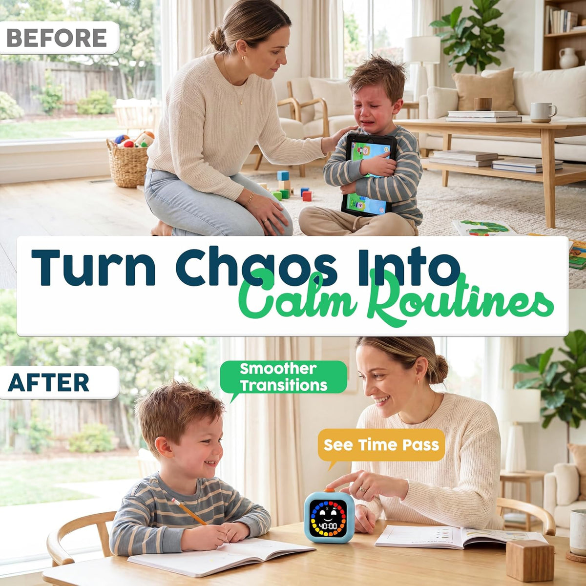Digital Visual Timer for Kids - Calmer Routines & Transitions
