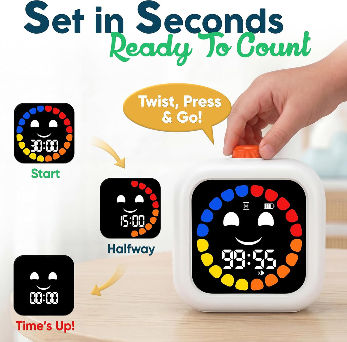 Digital Visual Timer for Kids - Calmer Routines & Transitions