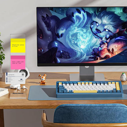 Monitor Memo Board Holder by Computer Screen Acrylic Sticky Note Stand Message Panel Reminder for Office, Pack of 4, Clear
