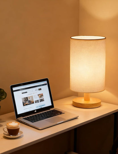 Small Table Lamp Set of 2, Bedside Lamp Nightstand Lamp, 3000K Warm Light Desk Lamp, USB Powered LED Reading Lamp, Boho Vintage Small Lamp for Bedroom Living Room Office Dorm Dresser