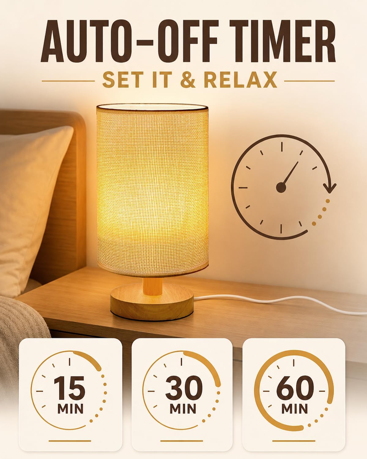 Small Table Lamp Set of 2, Bedside Lamp Nightstand Lamp, 3000K Warm Light Desk Lamp, USB Powered LED Reading Lamp, Boho Vintage Small Lamp for Bedroom Living Room Office Dorm Dresser