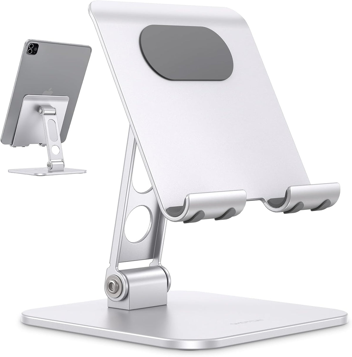 Upgraded Adjustable Tablet Stand Holder, Heavy Duty Foldable Portable Monitor Stand, Travel Essentials for iPad Pro/Air/Mini, Surface Pro, 4.7''-15.6', Black