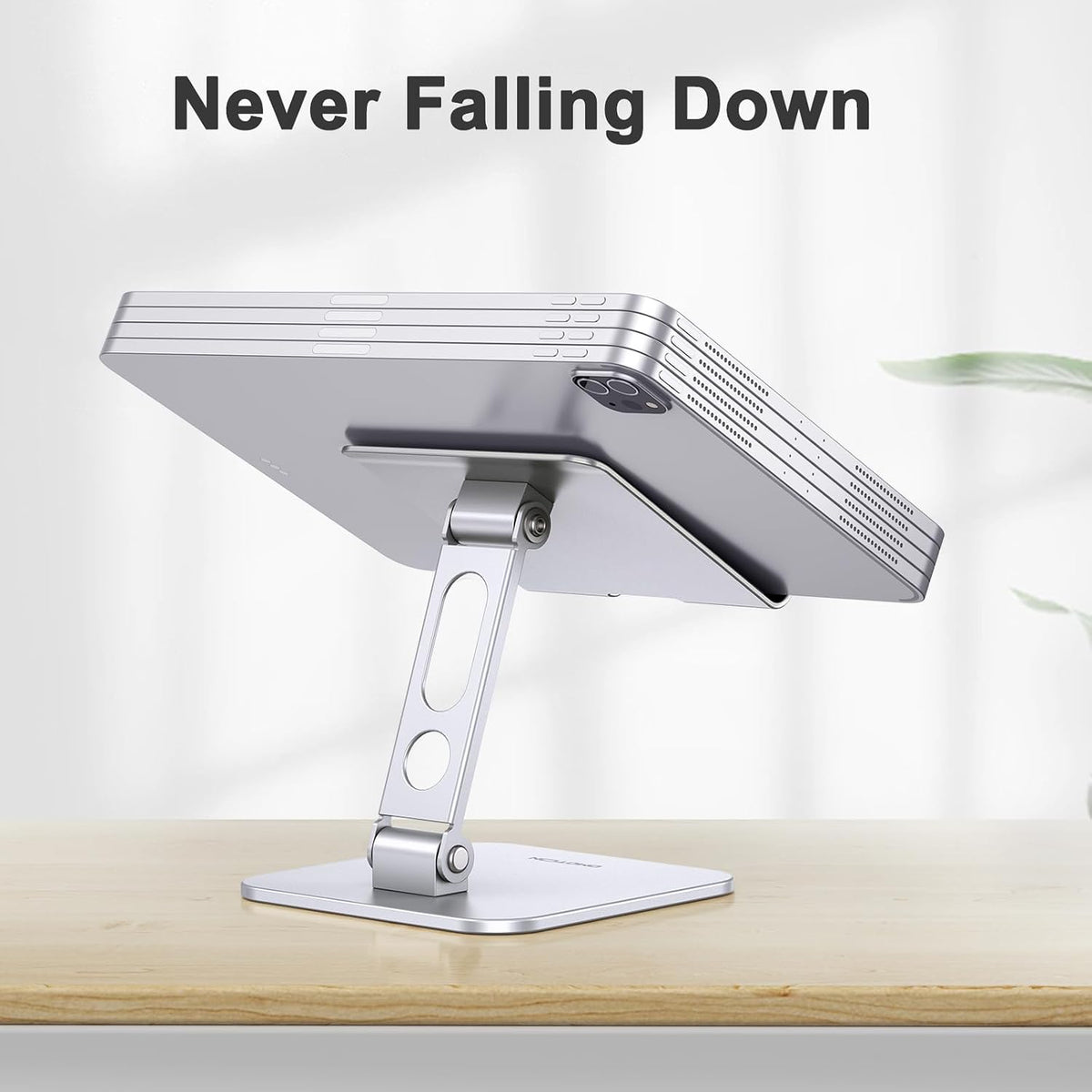 Upgraded Adjustable Tablet Stand Holder, Heavy Duty Foldable Portable Monitor Stand, Travel Essentials for iPad Pro/Air/Mini, Surface Pro, 4.7''-15.6', Black