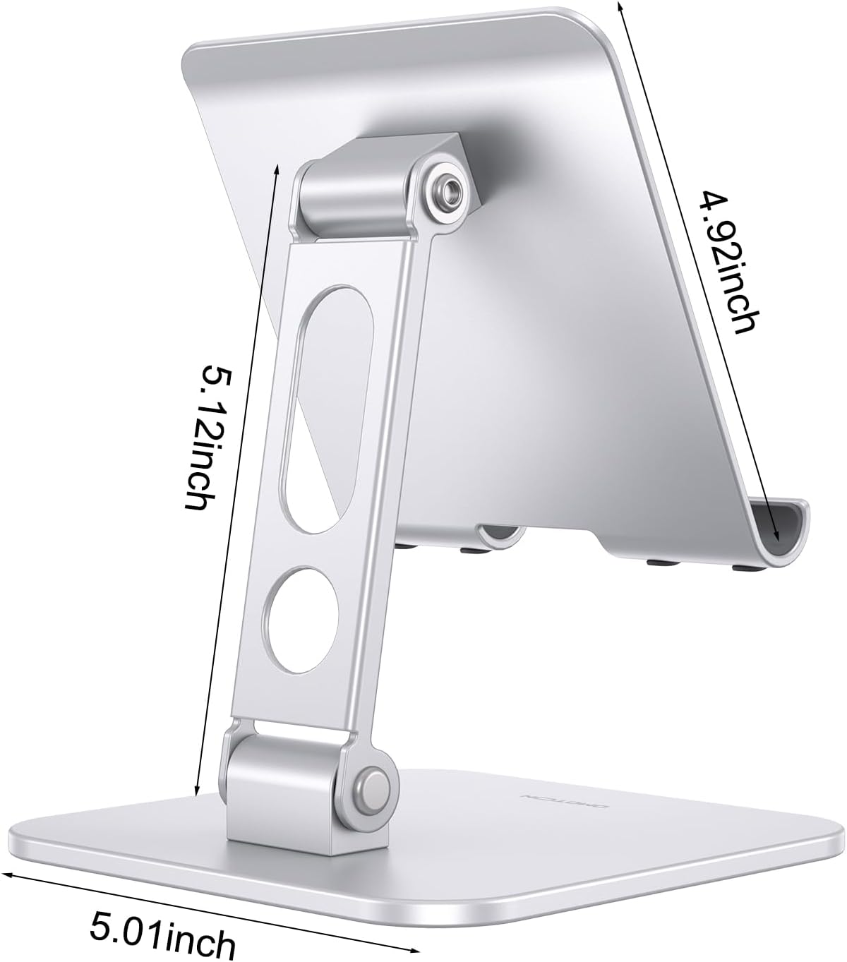 Upgraded Adjustable Tablet Stand Holder, Heavy Duty Foldable Portable Monitor Stand, Travel Essentials for iPad Pro/Air/Mini, Surface Pro, 4.7''-15.6', Black