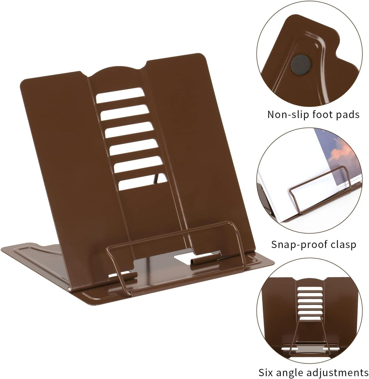 Metal Book Holder Adjustable Book Stand for Reading