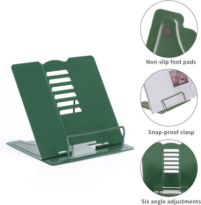 Metal Book Holder Adjustable Book Stand for Reading