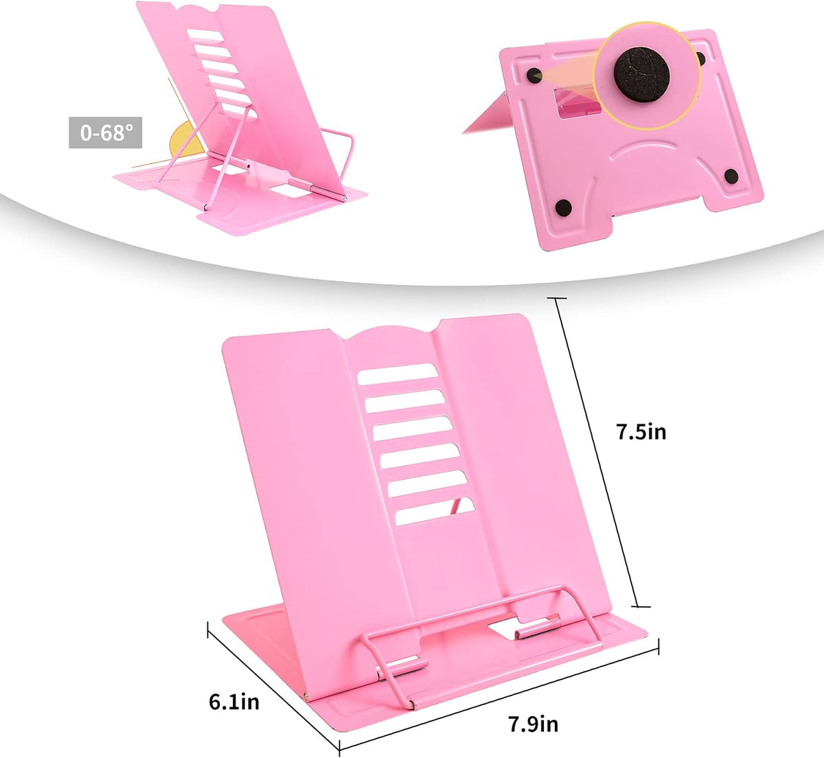 Metal Book Holder Adjustable Book Stand for Reading