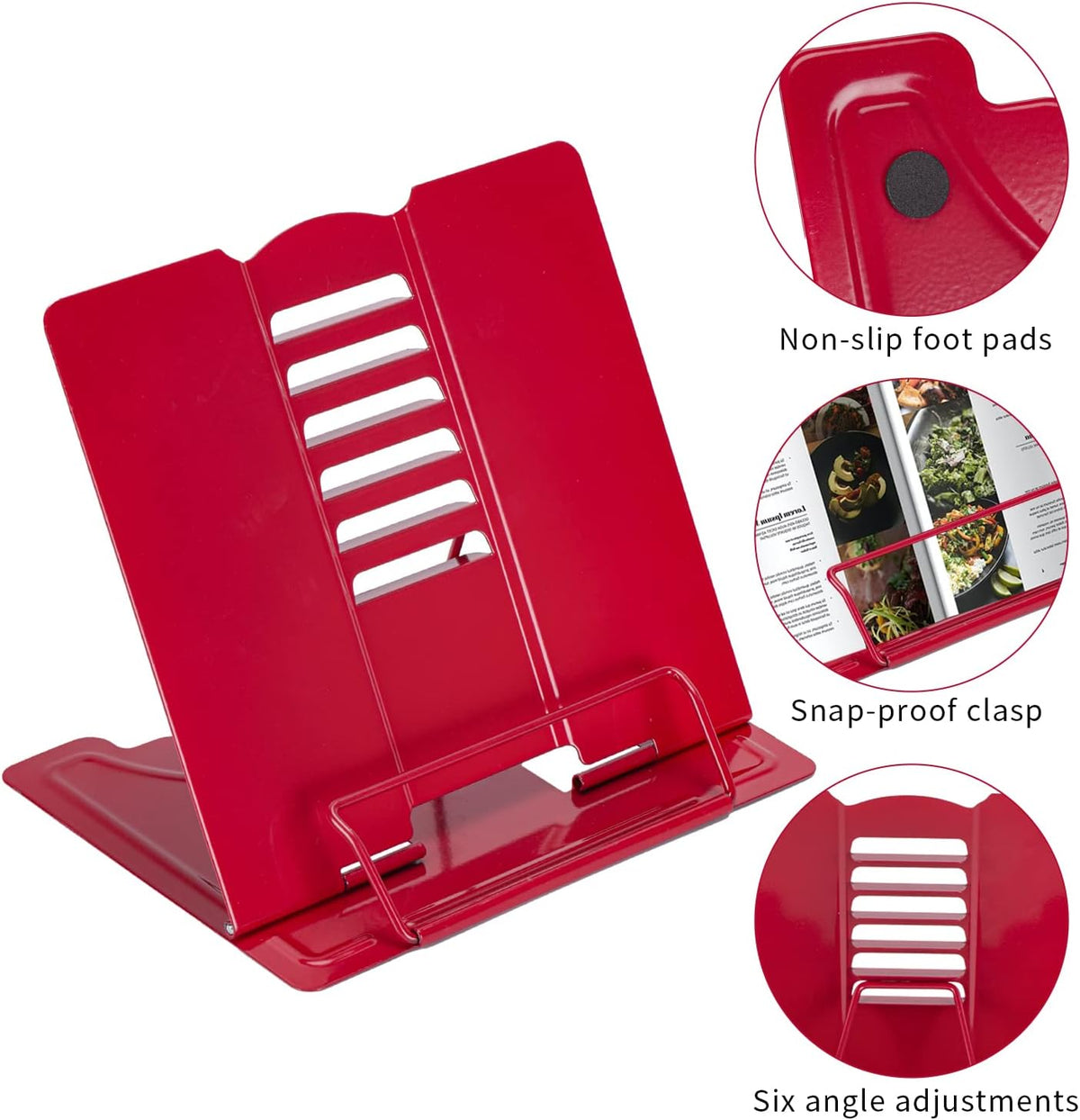 Metal Book Holder Adjustable Book Stand for Reading