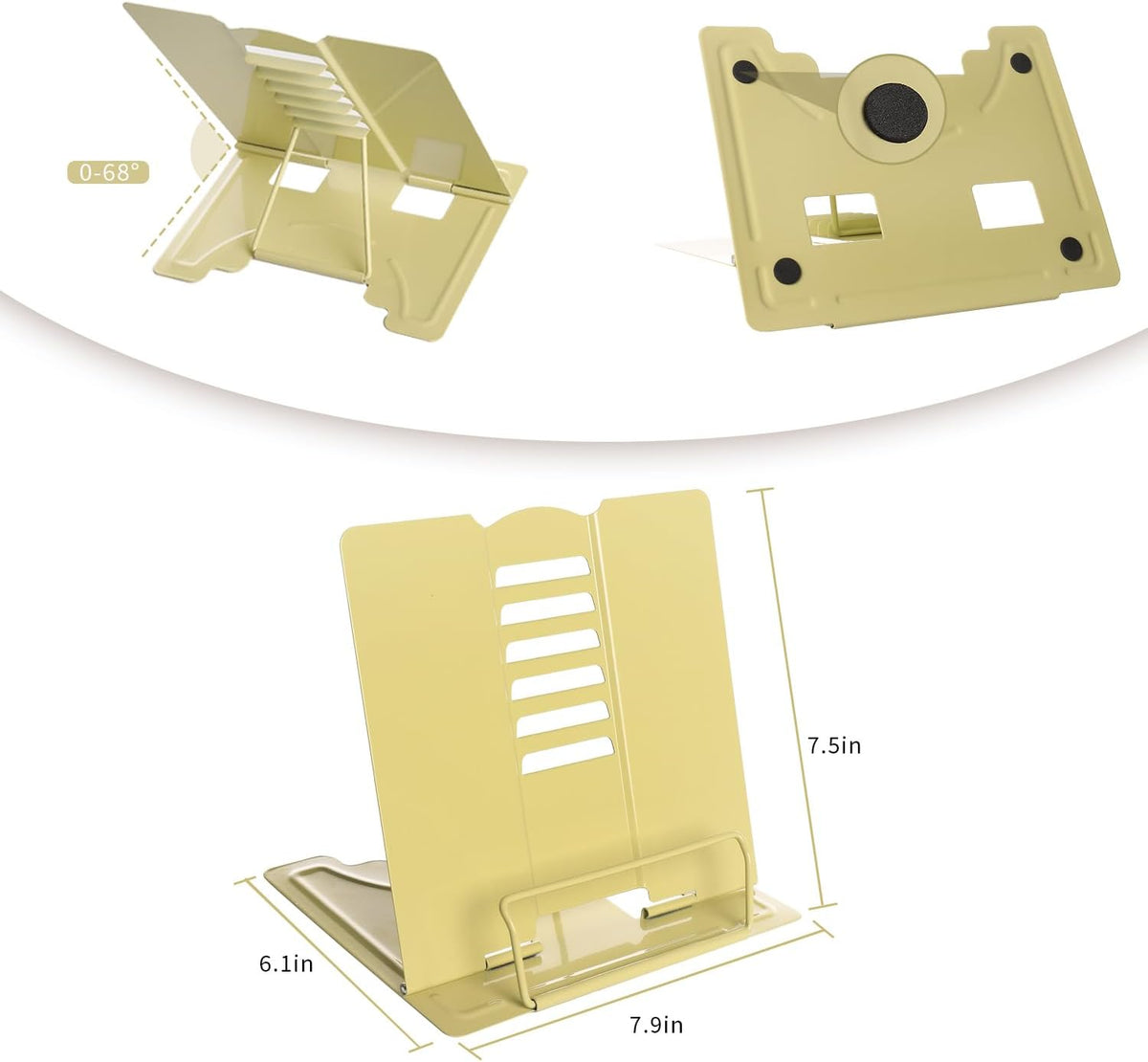 Metal Book Holder Adjustable Book Stand for Reading