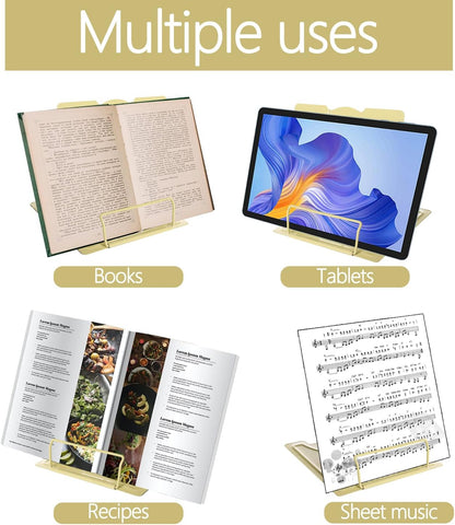 Metal Book Holder Adjustable Book Stand for Reading
