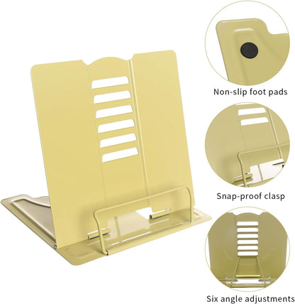 Metal Book Holder Adjustable Book Stand for Reading