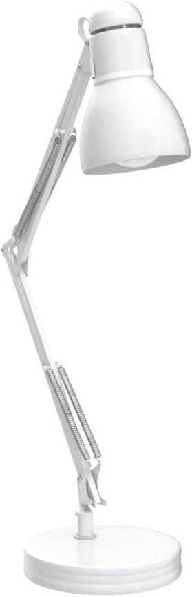 52024 28" Swing Arm Architect Desk Lamp, Matte White, Rotary Switch on Shade, Partially Adjustable Arm, Modern Lighting for Bedroom or Office, Timeless, Indoor Lights