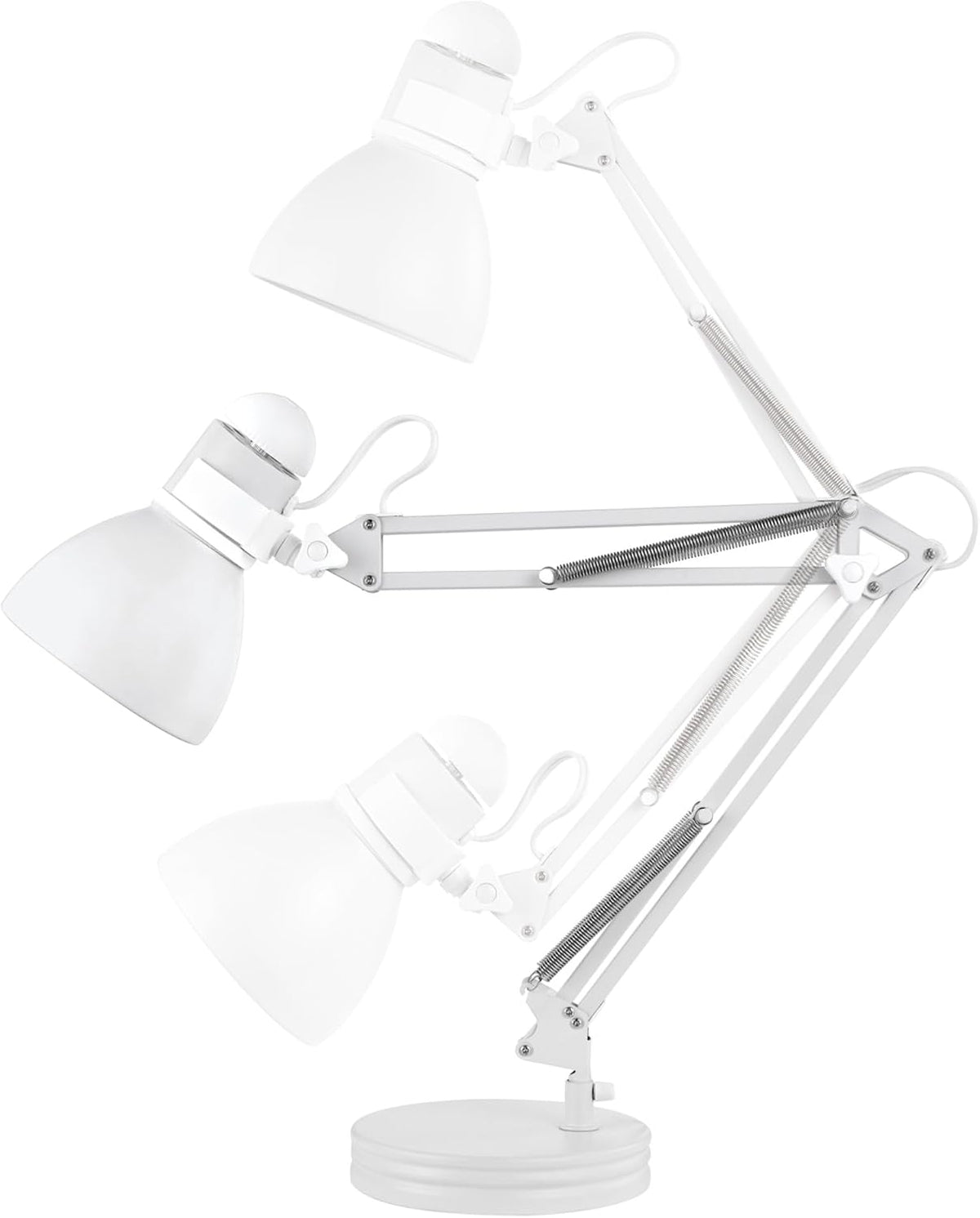52024 28" Swing Arm Architect Desk Lamp, Matte White, Rotary Switch on Shade, Partially Adjustable Arm, Modern Lighting for Bedroom or Office, Timeless, Indoor Lights