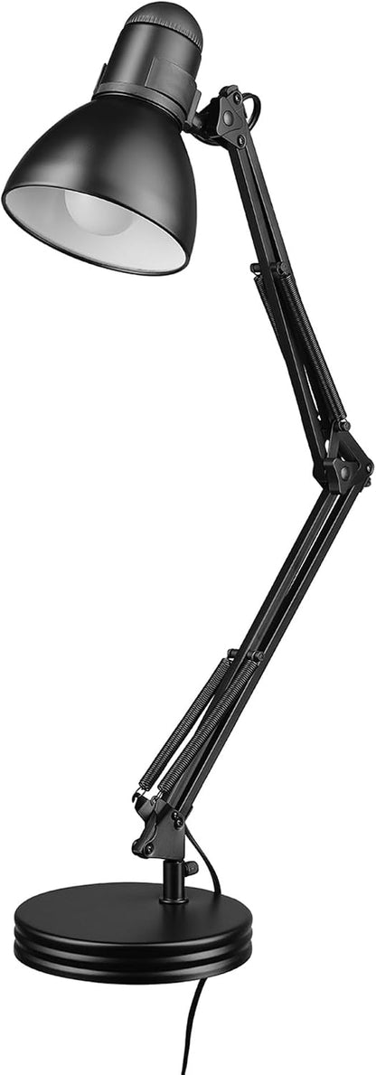 52024 28" Swing Arm Architect Desk Lamp, Matte White, Rotary Switch on Shade, Partially Adjustable Arm, Modern Lighting for Bedroom or Office, Timeless, Indoor Lights