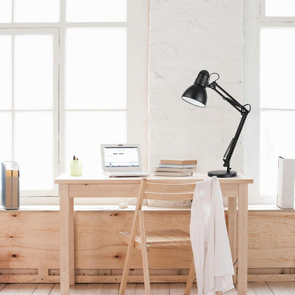 52024 28" Swing Arm Architect Desk Lamp, Matte White, Rotary Switch on Shade, Partially Adjustable Arm, Modern Lighting for Bedroom or Office, Timeless, Indoor Lights