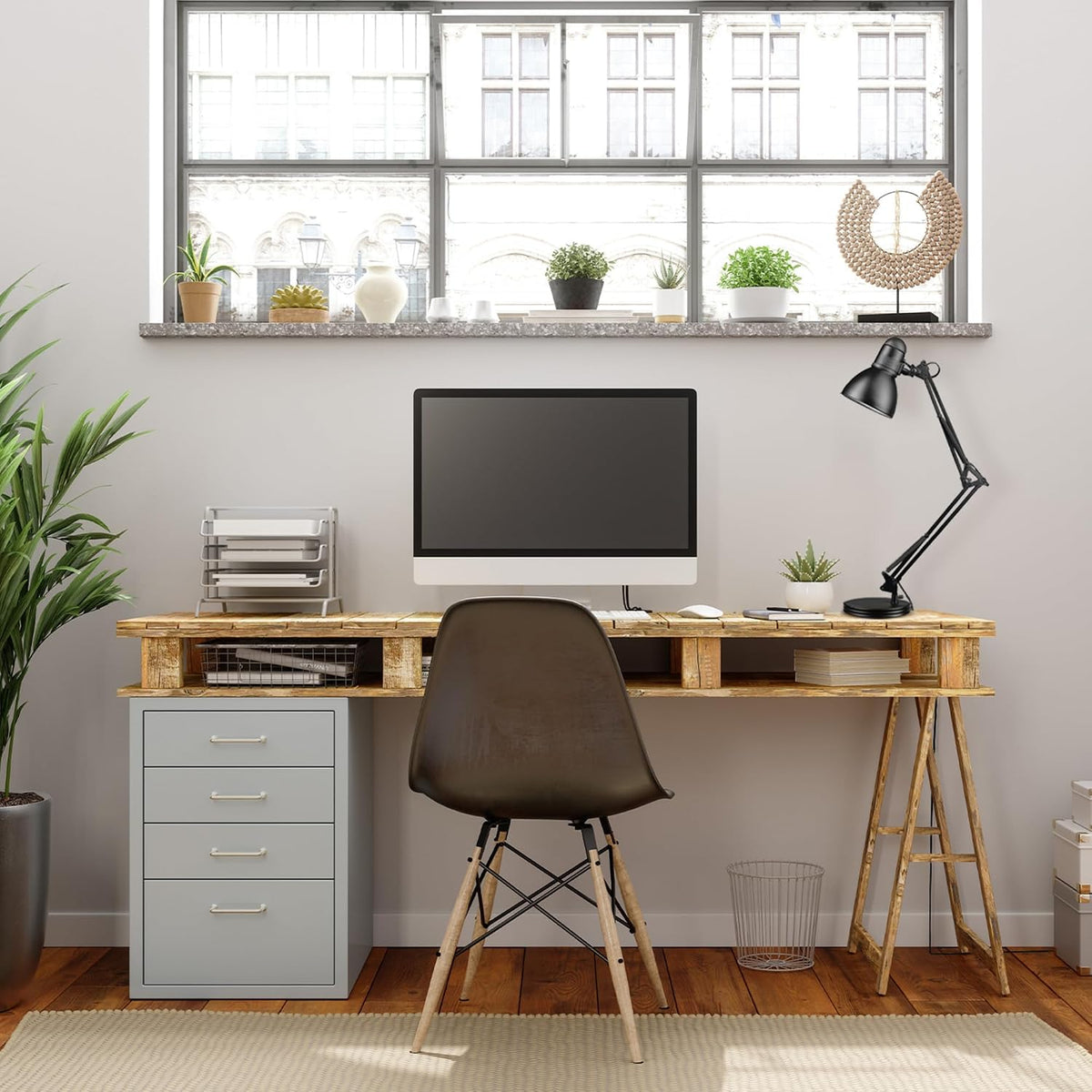 52024 28" Swing Arm Architect Desk Lamp, Matte White, Rotary Switch on Shade, Partially Adjustable Arm, Modern Lighting for Bedroom or Office, Timeless, Indoor Lights