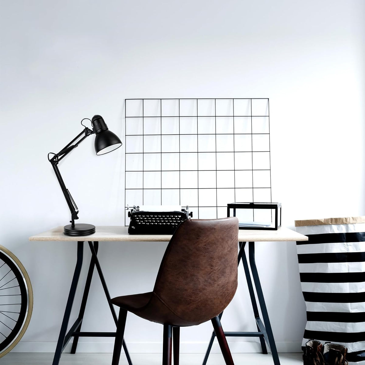 52024 28" Swing Arm Architect Desk Lamp, Matte White, Rotary Switch on Shade, Partially Adjustable Arm, Modern Lighting for Bedroom or Office, Timeless, Indoor Lights