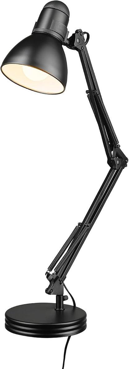 52024 28" Swing Arm Architect Desk Lamp, Matte White, Rotary Switch on Shade, Partially Adjustable Arm, Modern Lighting for Bedroom or Office, Timeless, Indoor Lights
