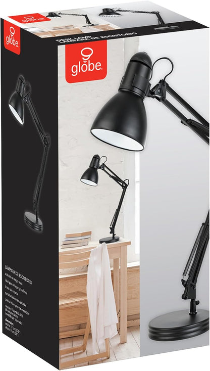 52024 28" Swing Arm Architect Desk Lamp, Matte White, Rotary Switch on Shade, Partially Adjustable Arm, Modern Lighting for Bedroom or Office, Timeless, Indoor Lights