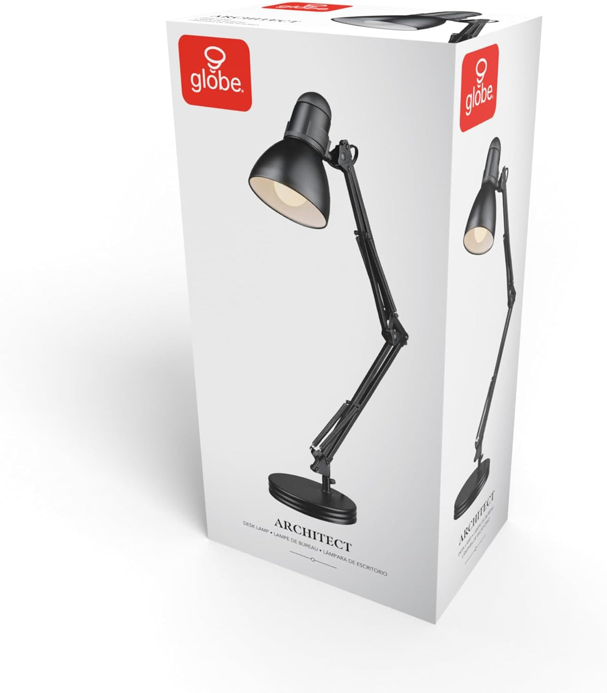 52024 28" Swing Arm Architect Desk Lamp, Matte White, Rotary Switch on Shade, Partially Adjustable Arm, Modern Lighting for Bedroom or Office, Timeless, Indoor Lights