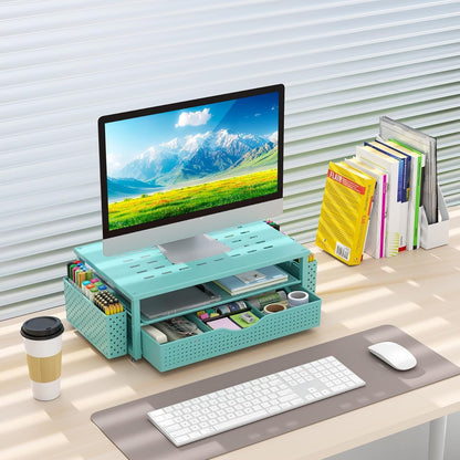 Monitor Stand with Drawer and 2 Pen Holders