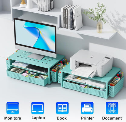 Monitor Stand with Drawer and 2 Pen Holders