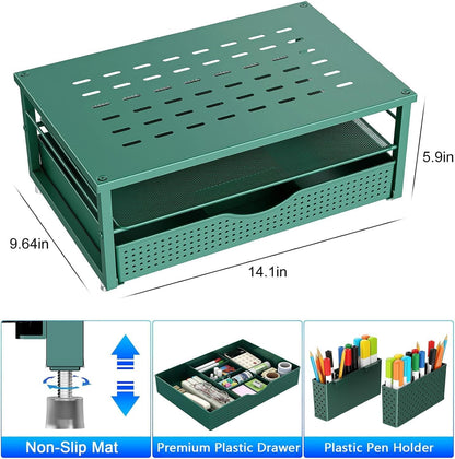Monitor Stand with Drawer and 2 Pen Holders