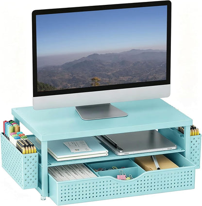 Monitor Stand with Drawer and 2 Pen Holders