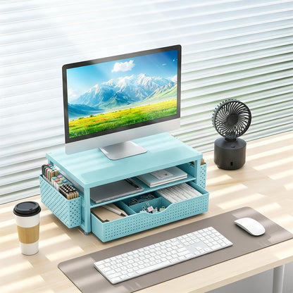 Monitor Stand with Drawer and 2 Pen Holders