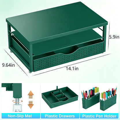 Monitor Stand with Drawer and 2 Pen Holders