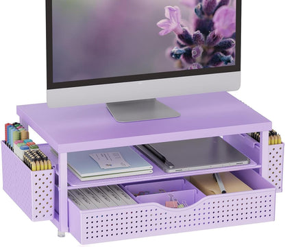 Monitor Stand with Drawer and 2 Pen Holders