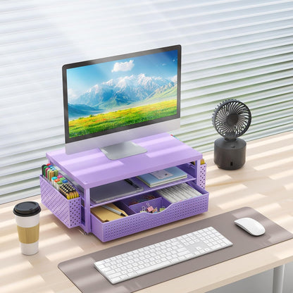 Monitor Stand with Drawer and 2 Pen Holders
