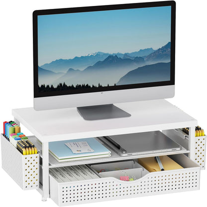 Monitor Stand with Drawer and 2 Pen Holders