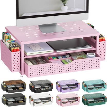 Monitor Stand with Drawer and 2 Pen Holders