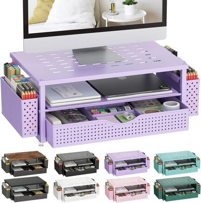 Monitor Stand with Drawer and 2 Pen Holders