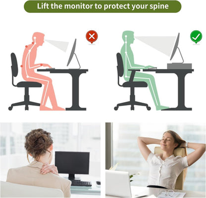 Monitor Stand with Drawer and 2 Pen Holders