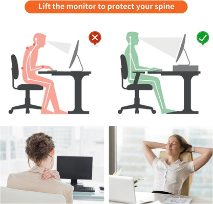 Monitor Stand with Drawer and 2 Pen Holders