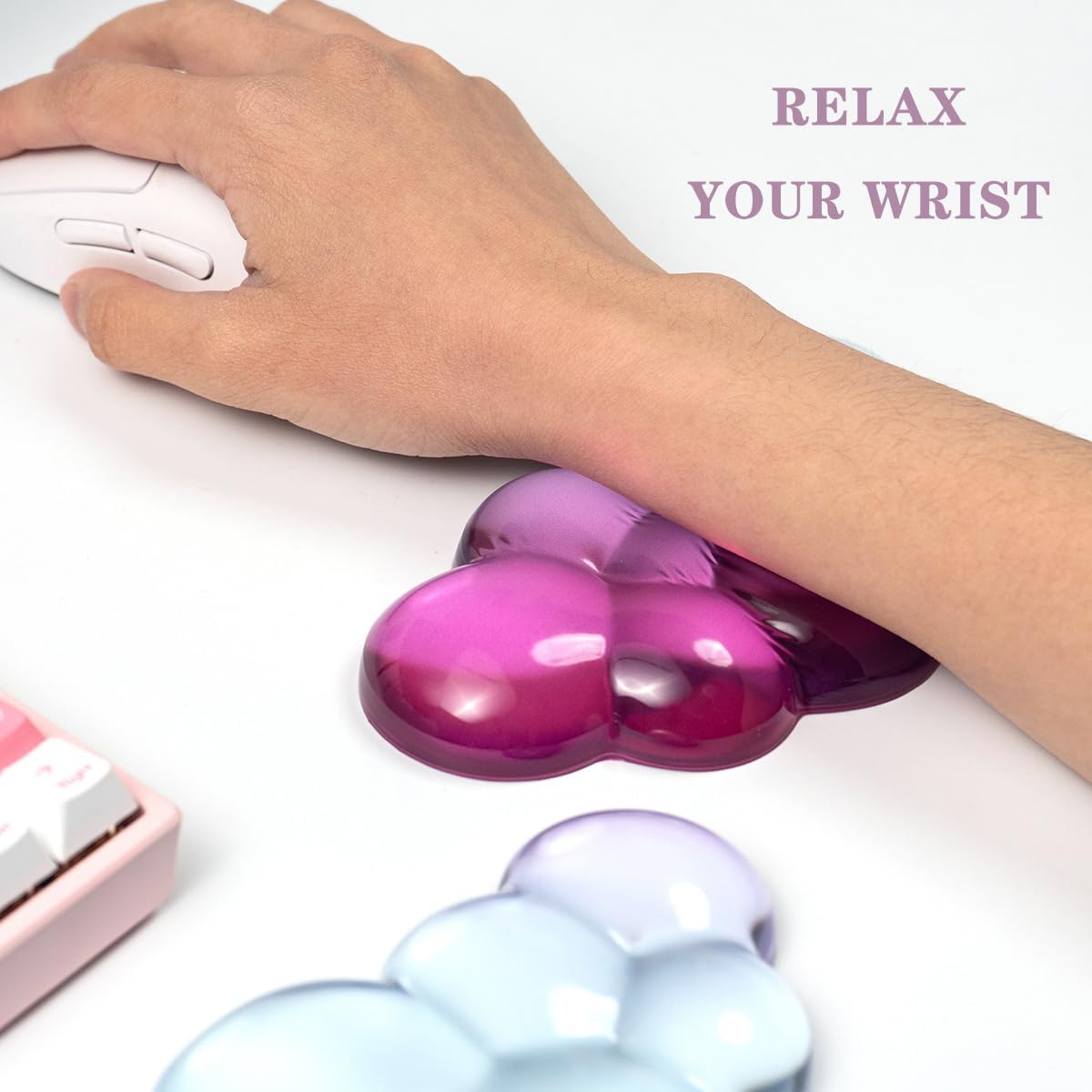 Gel Keyboard and Mouse Wrist Rest, Cloud Wrist Pad for Computer Keyboard