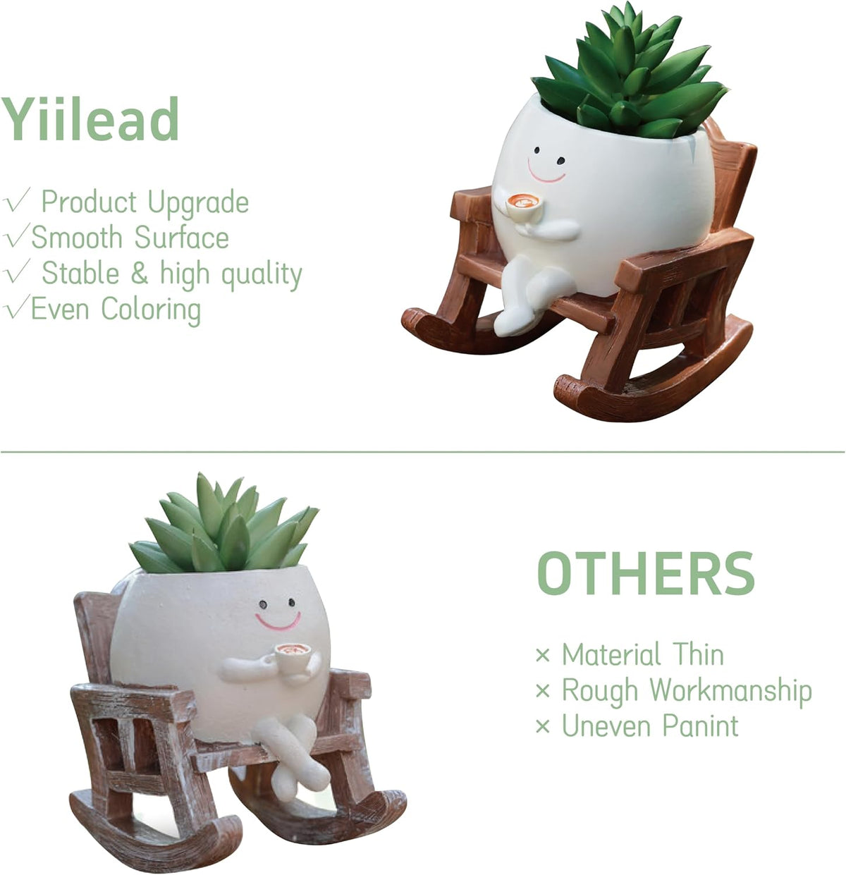 Smiley Face Planter Pot, Cute Coffee Plant Pots for Indoor Outdoor