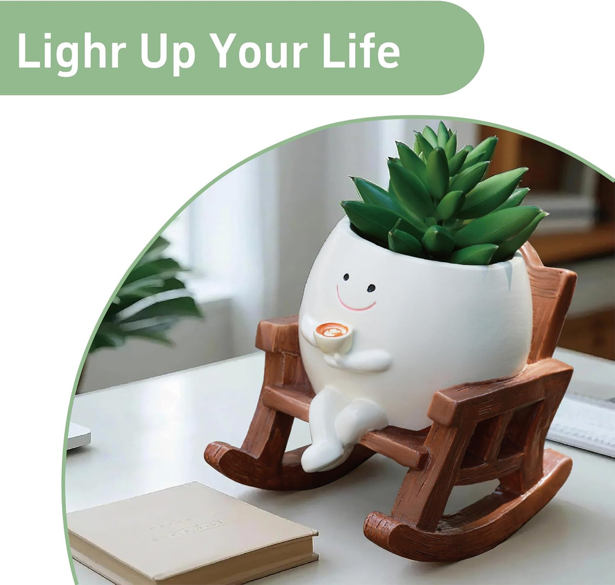 Smiley Face Planter Pot, Cute Coffee Plant Pots for Indoor Outdoor