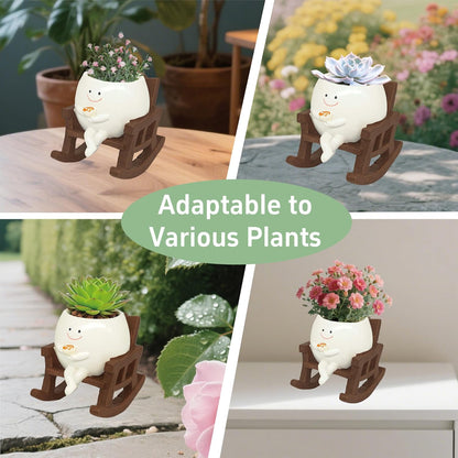 Smiley Face Planter Pot, Cute Coffee Plant Pots for Indoor Outdoor