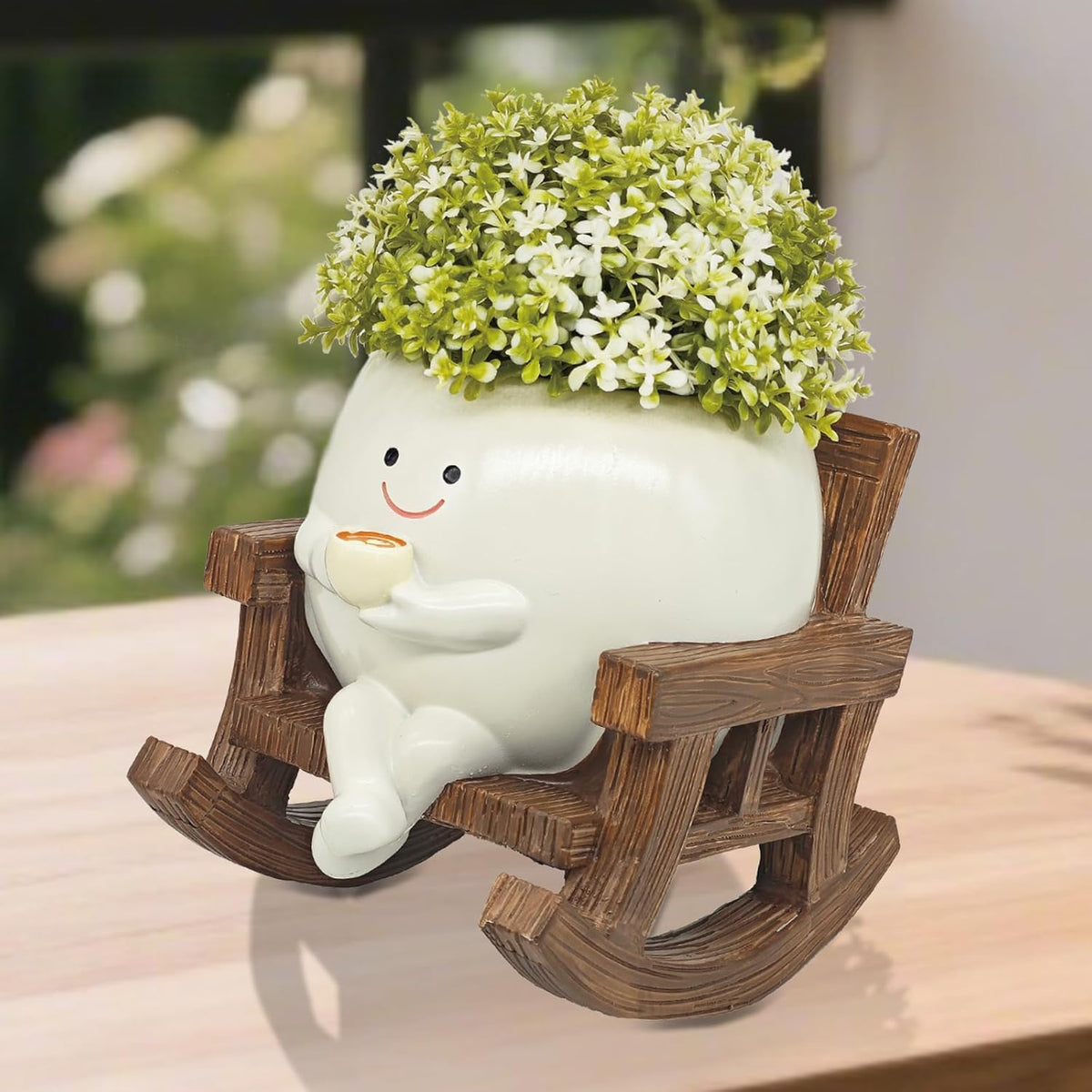Smiley Face Planter Pot, Cute Coffee Plant Pots for Indoor Outdoor