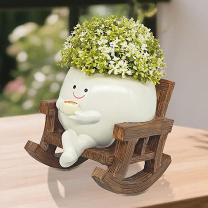 Smiley Face Planter Pot, Cute Coffee Plant Pots for Indoor Outdoor