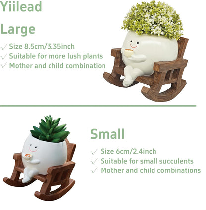 Smiley Face Planter Pot, Cute Coffee Plant Pots for Indoor Outdoor