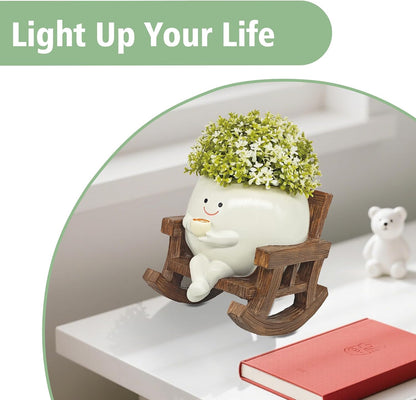 Smiley Face Planter Pot, Cute Coffee Plant Pots for Indoor Outdoor