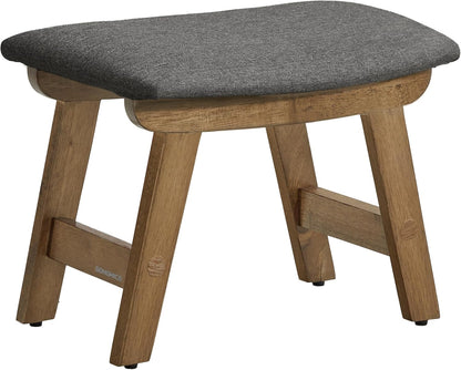 SONGMICS Foot Stool, Small Linen-Look Fabric Ottoman with Thick Cushion