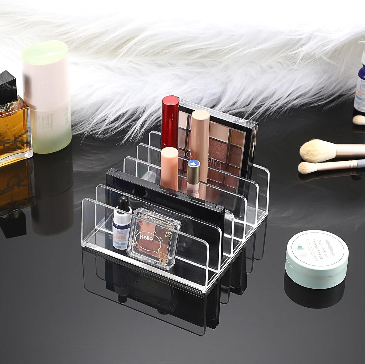 2-Pack Acrylic File Organizer for Sorting Mail - 5 Slot Mail Sorter