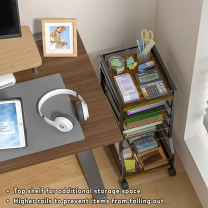 6-Tier Standing File Organizer, Rolling Under Desk Organizer for Office