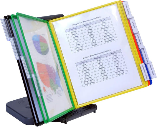 AdjustaView Expandable Desk Reference Display Organizer 10C