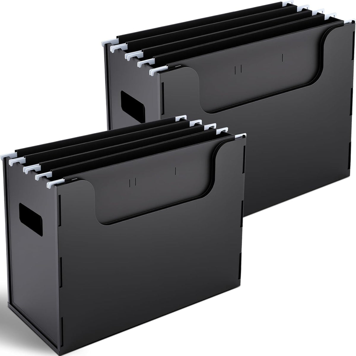 2 Pcs Portable Desktop File, Filing Organizer, Black